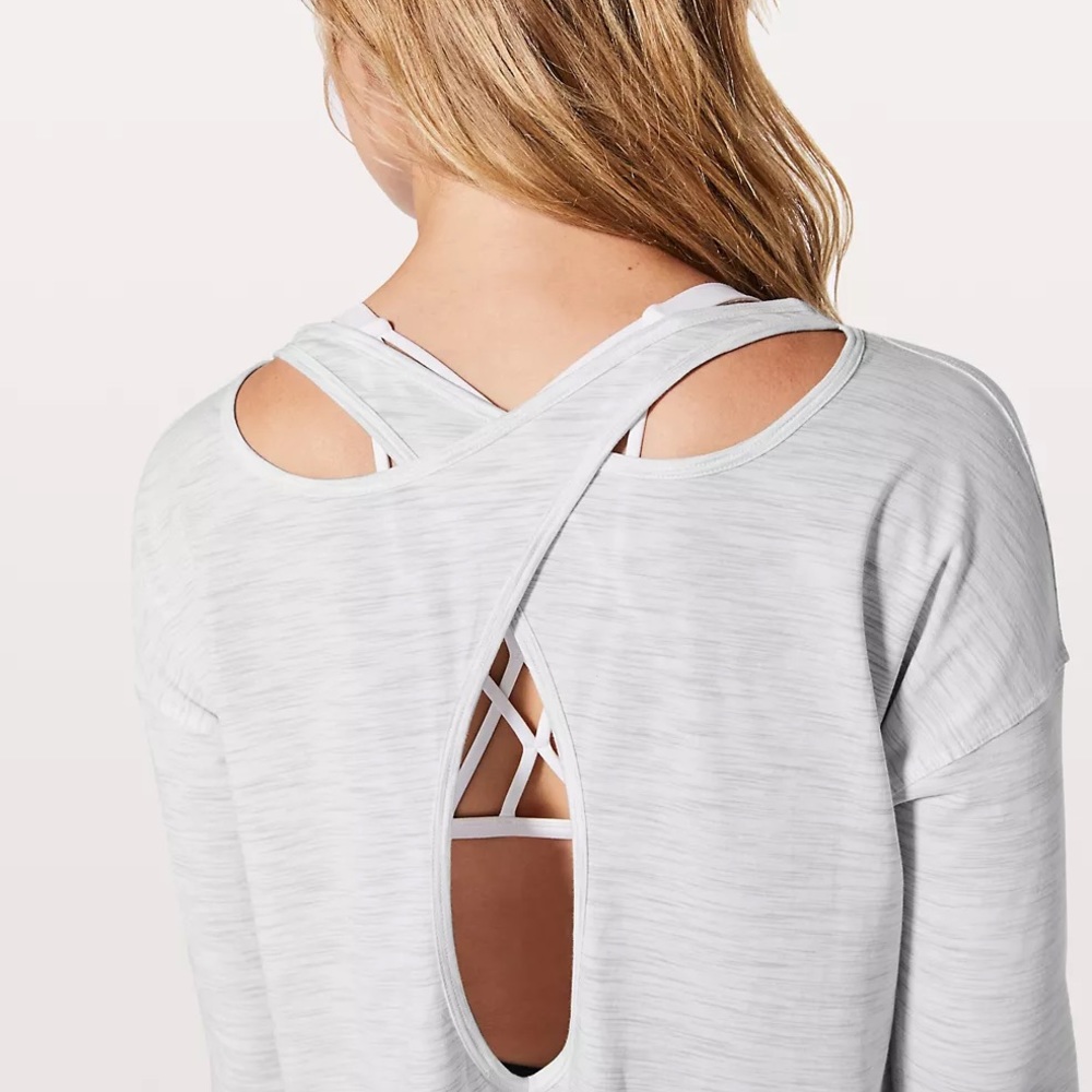 Lululemon Back into It Long Sleeve Grey shirt, Size 10